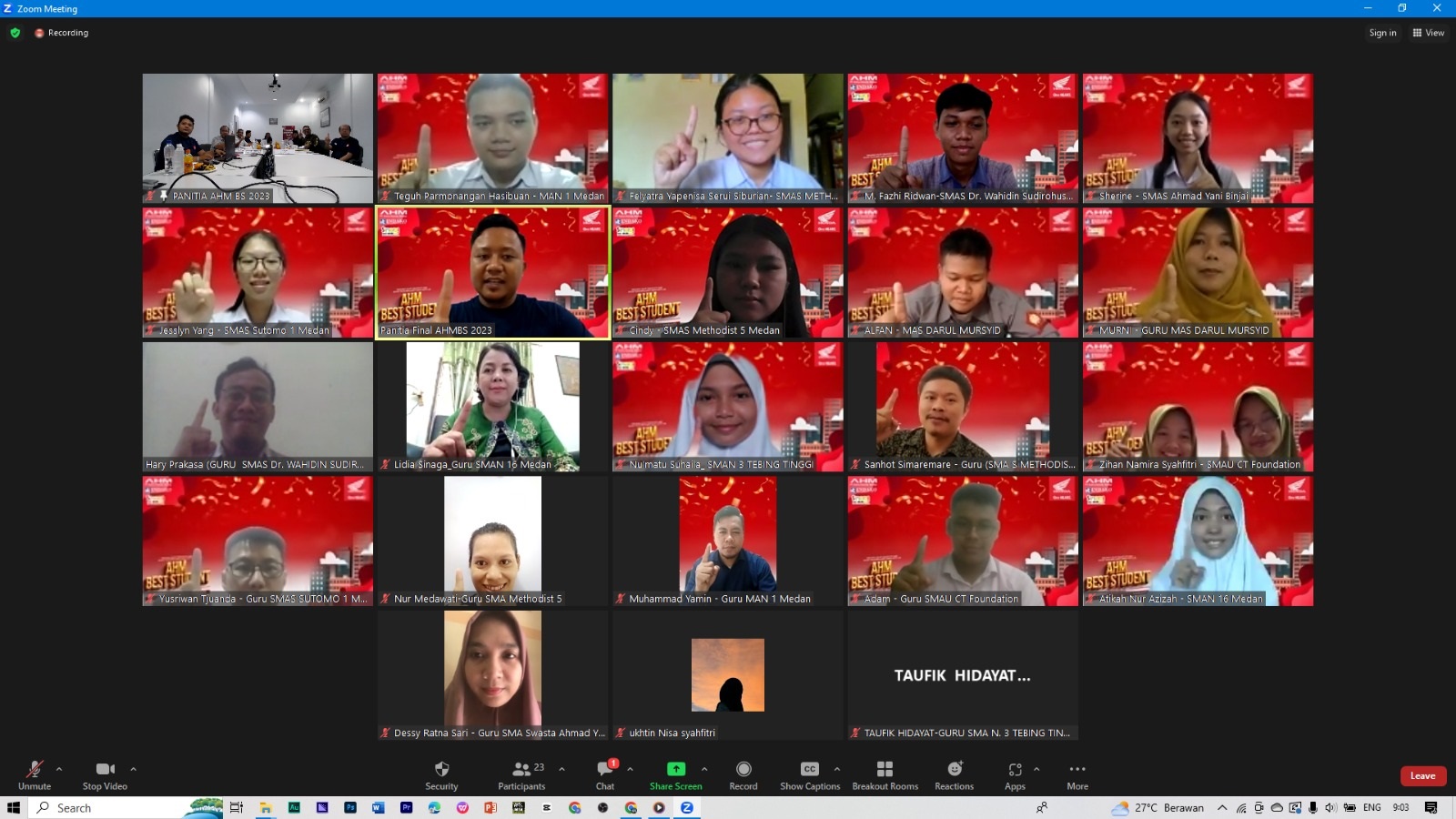 AHM Best Student Regional Sumut Lahirkan Generasi Kreatif