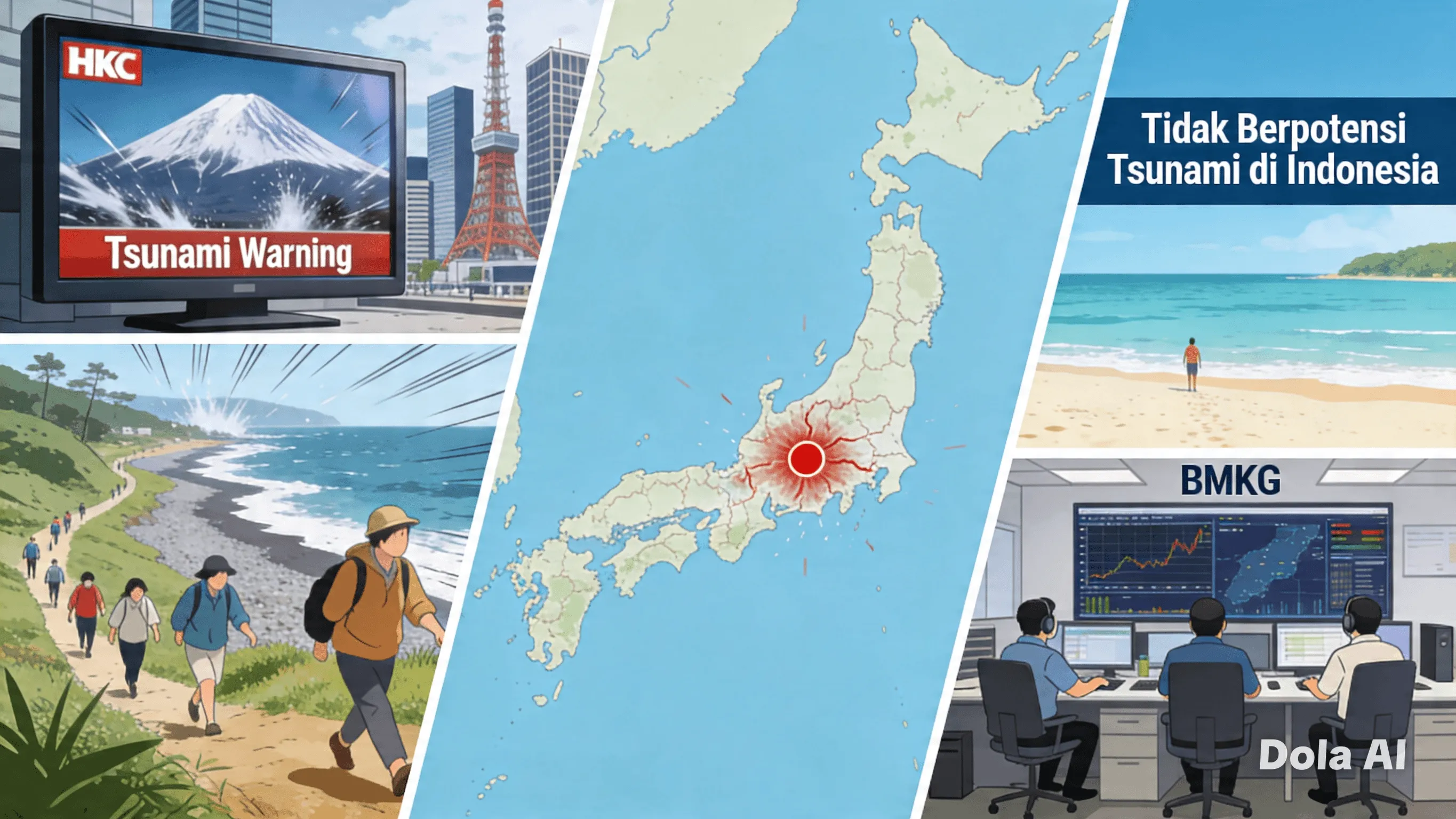 Gempa M7,4 Jepang Tak Picu Tsunami di Indonesia