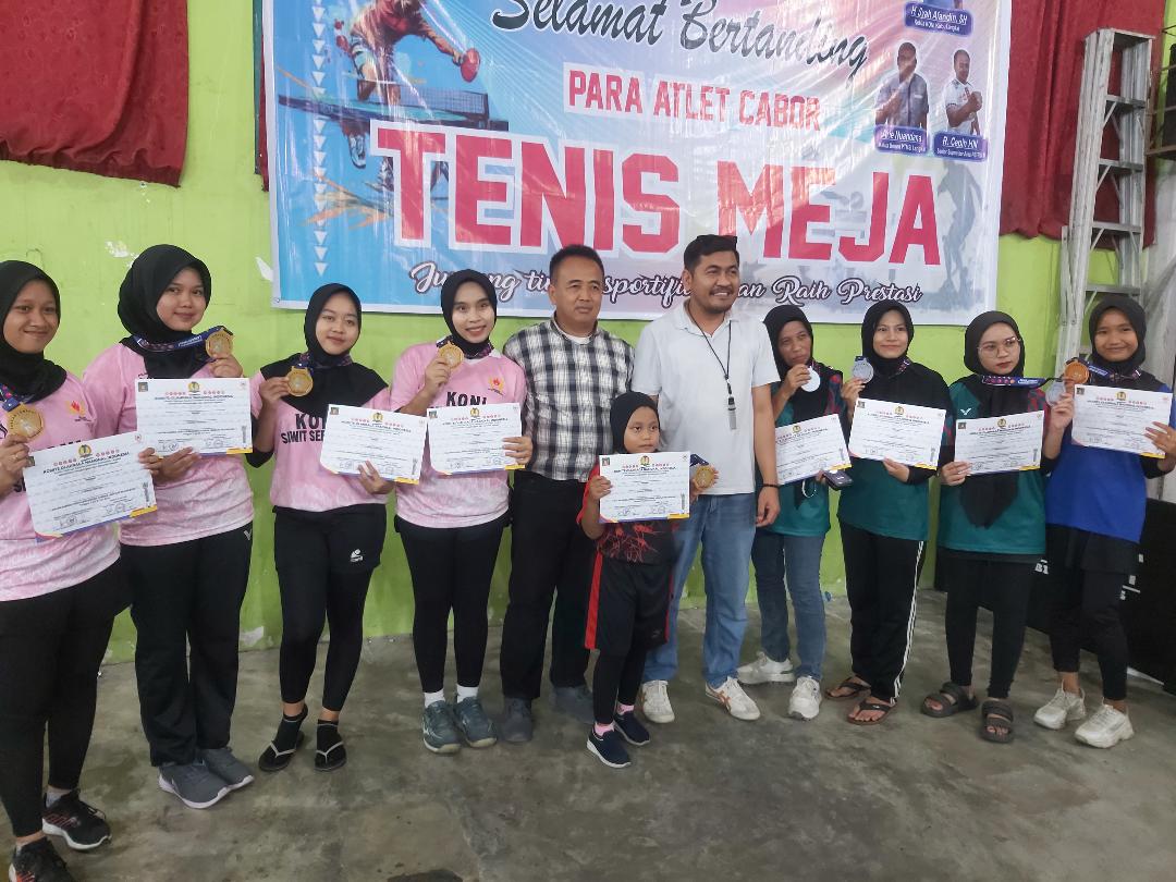 P. Susu Dominasi Medali Tenis Meja Porkab Langkat
