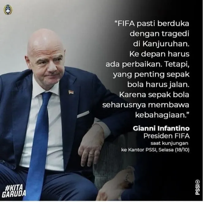 Respon Kecaman Netizen, PSSI Unggah Pesan Presiden FIFA