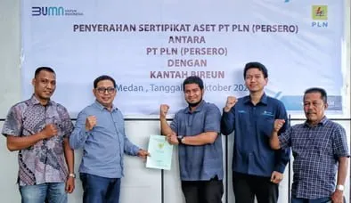 Terima 8 Sertipikat dari Kantah Bireun, PLN Maksimalkan Pengamanan Aset Negara