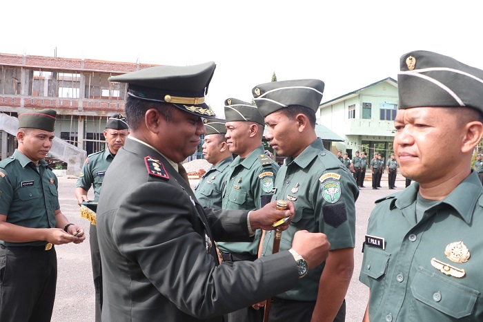 Jelang HUT TNI, Personel Kodim 0104/Aceh Timur Naik Pangkat