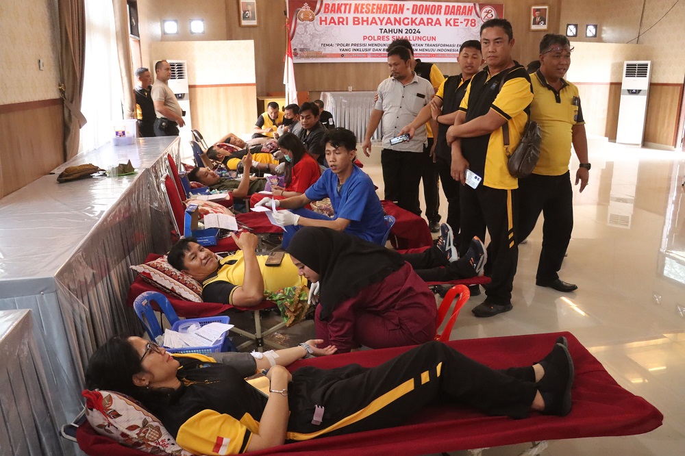 Sambut HUT Ke-78 Bhayangkara, Polres Simalungun Gelar Donor Darah