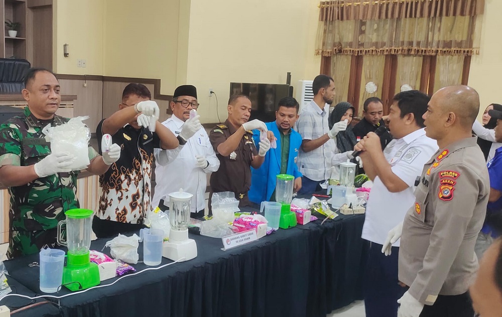 10,5 Kg Sabu Hendak Diedarkan Ke Jakarta Dimusnahkan Polres Langsa