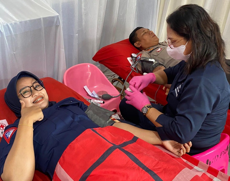 Donor Darah Sambut Peringatan HUT Ke-69 Lantas Bhayangkara