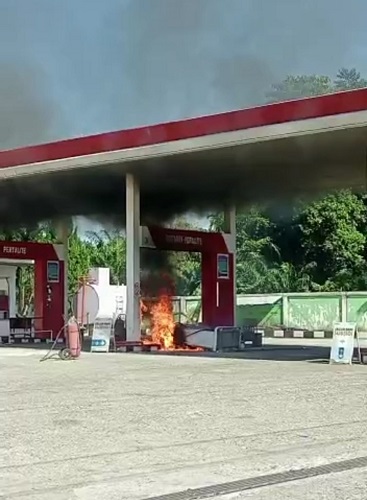 Mesin Pengisi BBM SPBU Di Abdya Terbakar