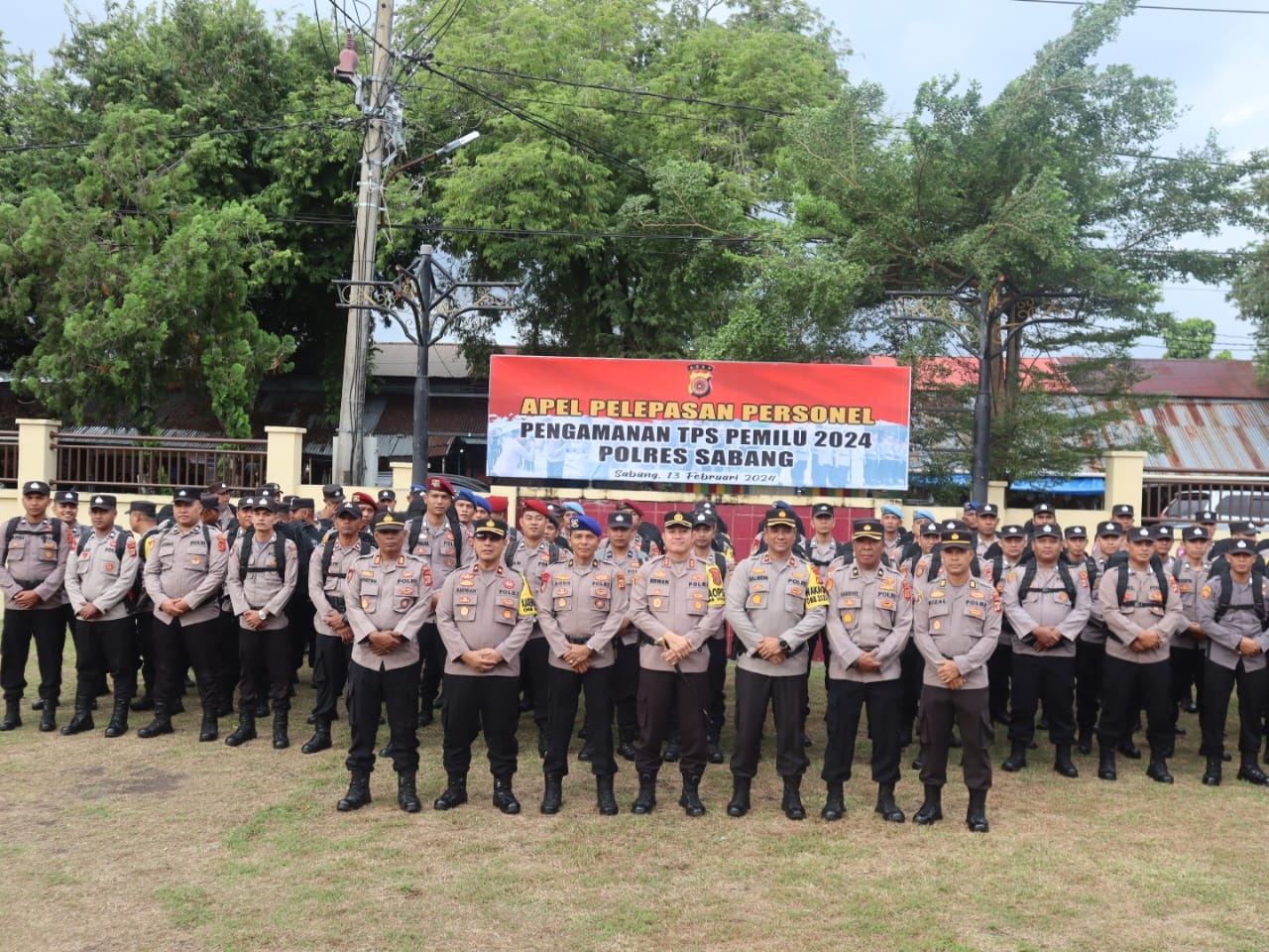 Kapolres Sabang Pimpin Apel Pelepasan Personel Pam TPS Pemilu 2024