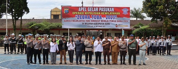 Polres Tanah Karo Gelar Pasukan Ops Zebra Toba 2023
