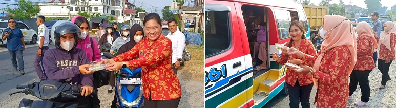 TP-PKK Dan DWP Kabupaten Simalungun Bagi Takjil Gratis Kepada Masyarakat
