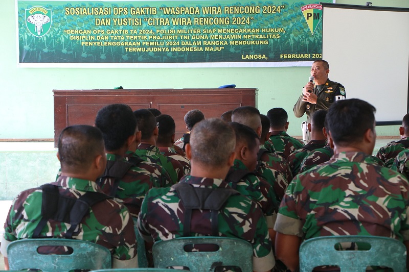 Subdenpom IM/1-2 Langsa Sosialisasi Ops Gaktib Waspada Dan Yustisi Wira Rencong