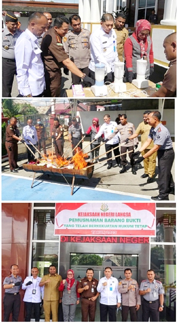 Kejari Langsa Blender Dan Bakar BB 51 Perkara Inkrah