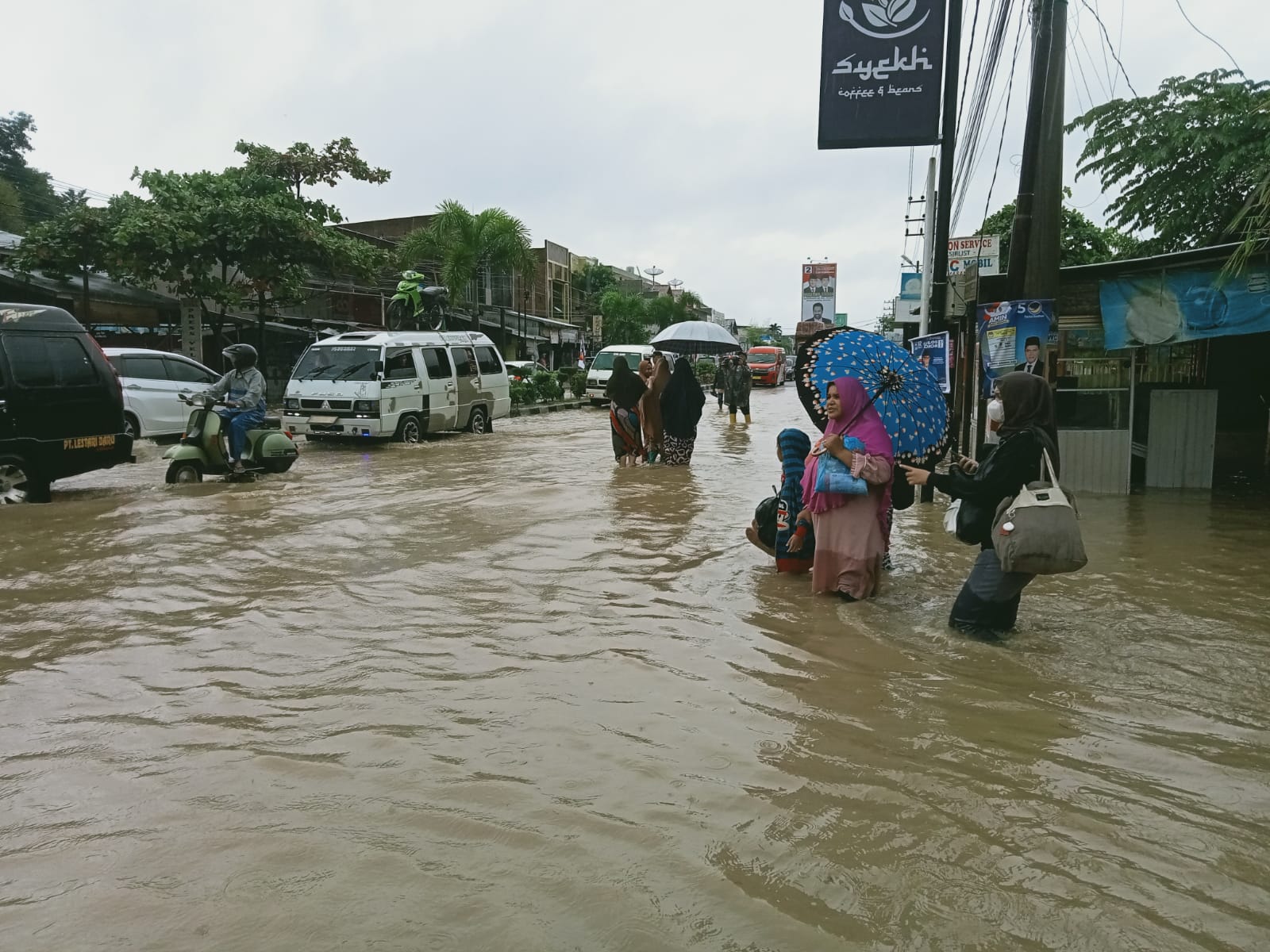 Hujan Deras, Kota Lhokseumawe Dikepung Banjir