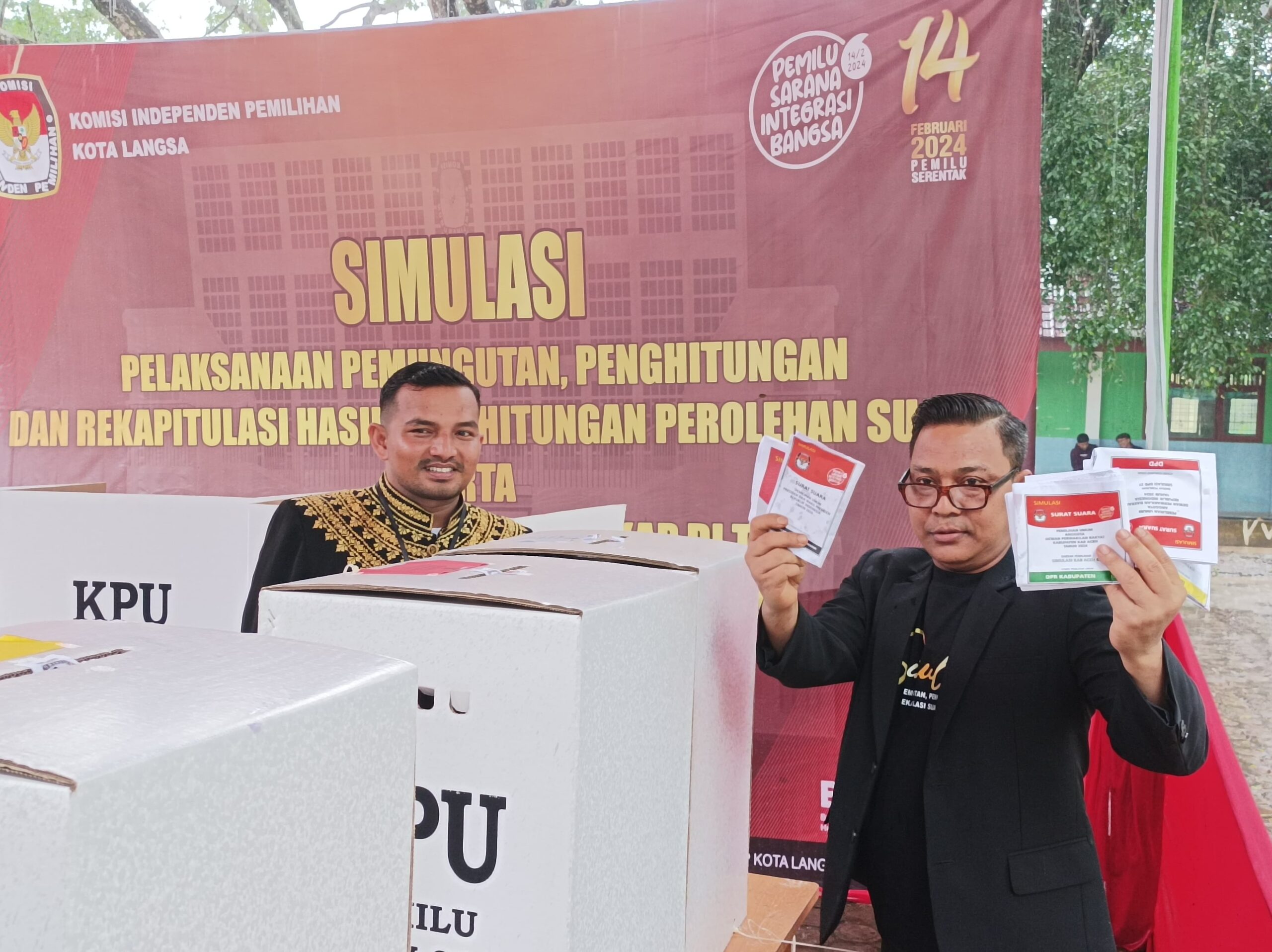 Jelang Pemilu 2024, KIP Langsa Gelar Simulasi Pungut Dan Hitung Suara