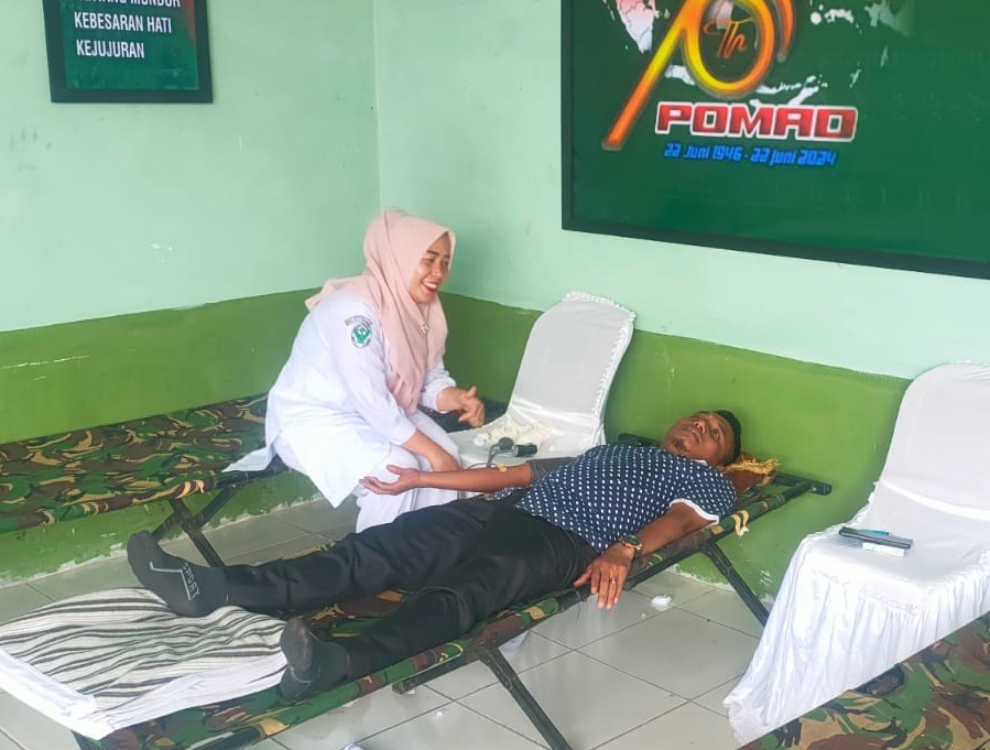 HUT Ke-78 Pomad, Ketua PWI Agara Sumbang Darah