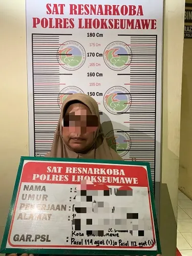 Polres Lhokseumawe Ringkus Empat Pria Dan Satu Wanita, Sita 37 Gram Sabu