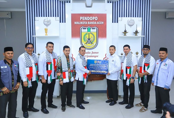 Pemko Banda Aceh Salurkan Bantuan Rp850 Juta Untuk Palestina