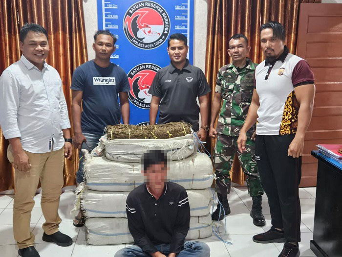 Kodim 0104/Atim Gagalkan Penyelundupan 75 Kg Ganja Di Peunaron