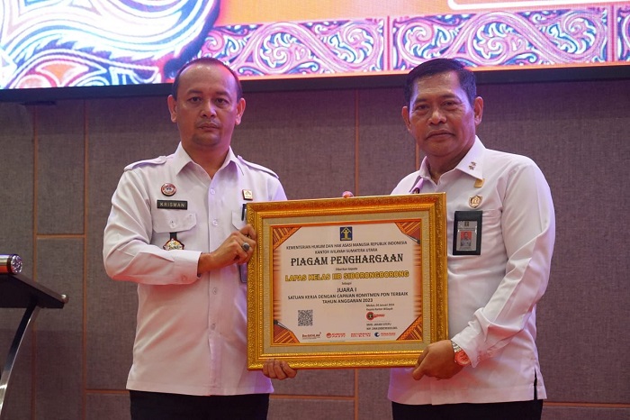 Lapas Siborongborong Juara 1 Capaian Komitmen PDN Laporan Keuangan