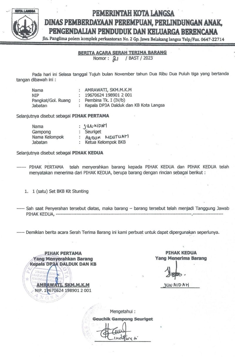 Bantuan BKB Kit Stunting 2023 Di Desa Seuriget Diduga Raib