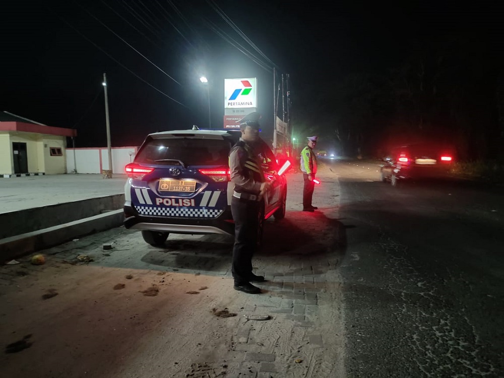 Sat Lantas Polres Simalungun Gelar Blue Light Patrol Antisipasi Kejahatan Jalanan