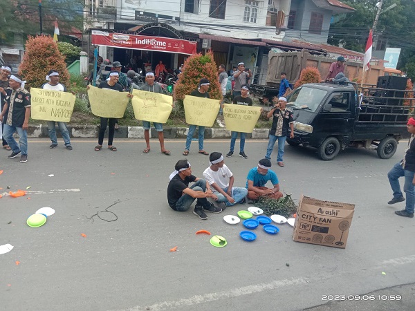 LSM Korek Demo Soroti Maraknya Peredaran Narkoba Di Agara