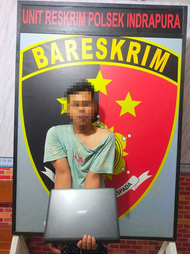 Unit Reskrim Polsek Indrapura Ringkus Pelaku Pencurian Laptop