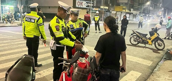 Laksanakan KRYD, Polres P.Siantar Amankan 39 Sepeda Motor Knalpot Blong