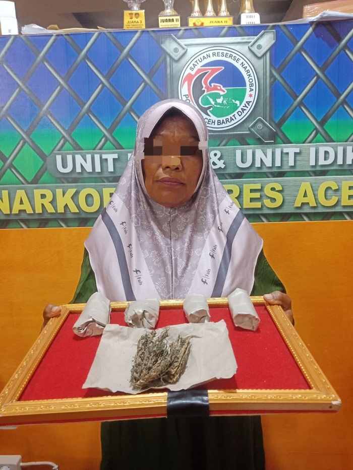 Diduga Pengedar Ganja, IRT Di Abdya Diamankan Petugas