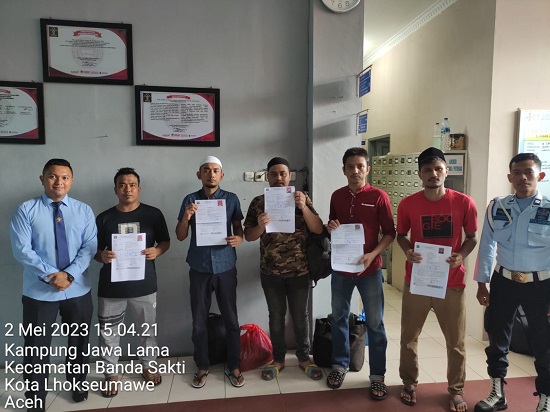 Puncak HBP Ke-59, Lapas Lhokseumawe Bebaskan 5 Napi