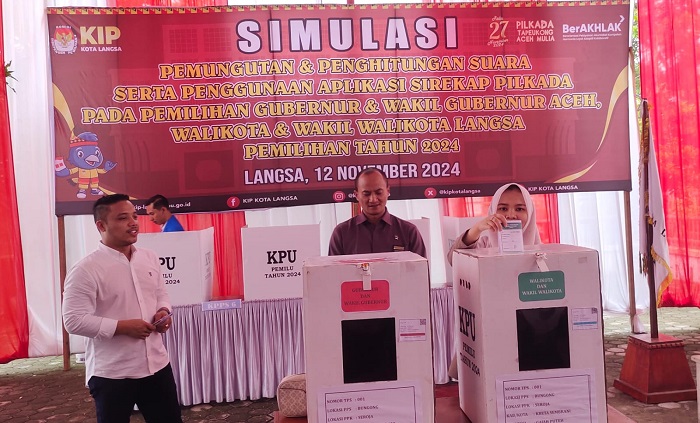 KIP Langsa Gelar Simulasi Pemungutan Dan Perhitungan Suara Pilkada