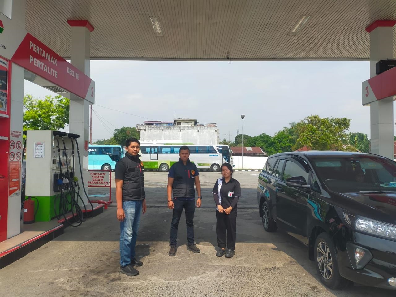 Jelang Lebaran, Sat Reskrim Polres Langkat Cek SPBU 