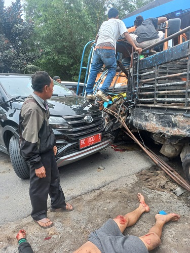 Tabrakan Beruntun Di  Batubara, Lima Luka