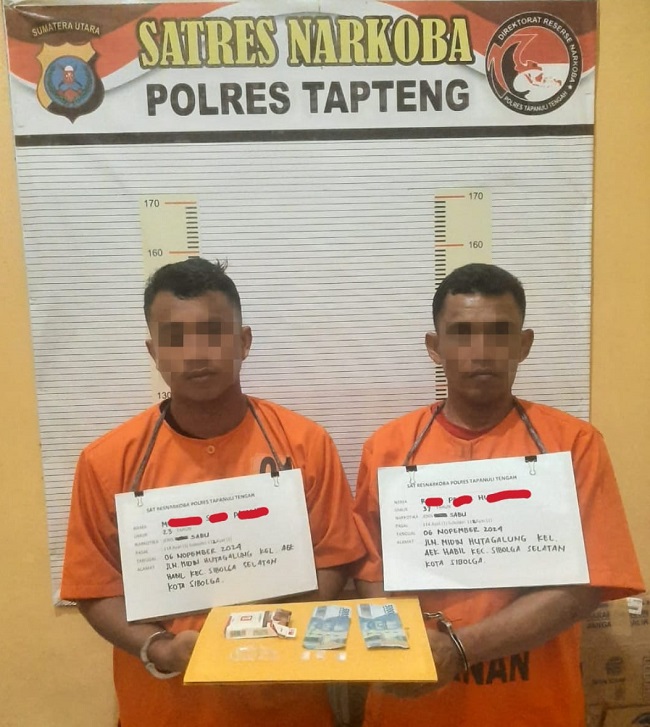Polres Tapteng Amankan 2 Nelayan Terduga Pengedar Sabu