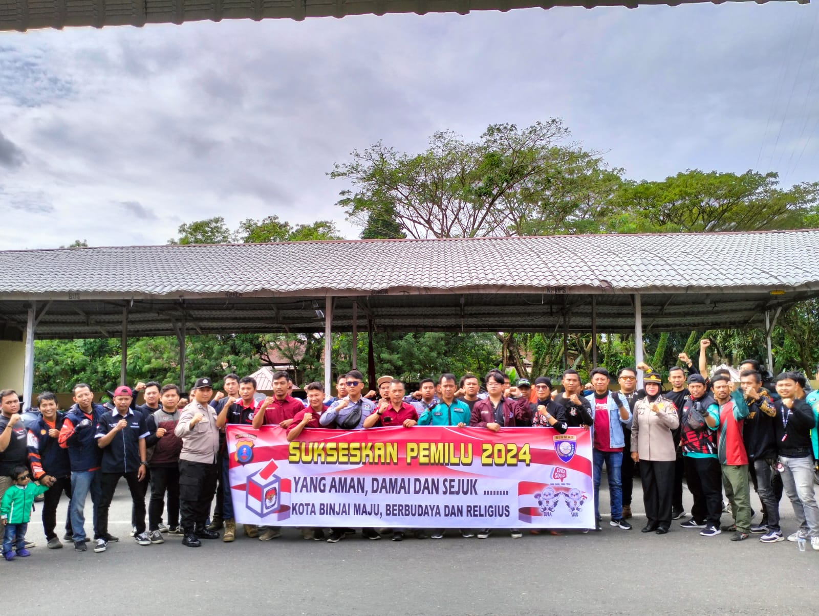 Raiders Komunitas BMP Dukung Polres Binjai Ciptakan Pemilu Damai