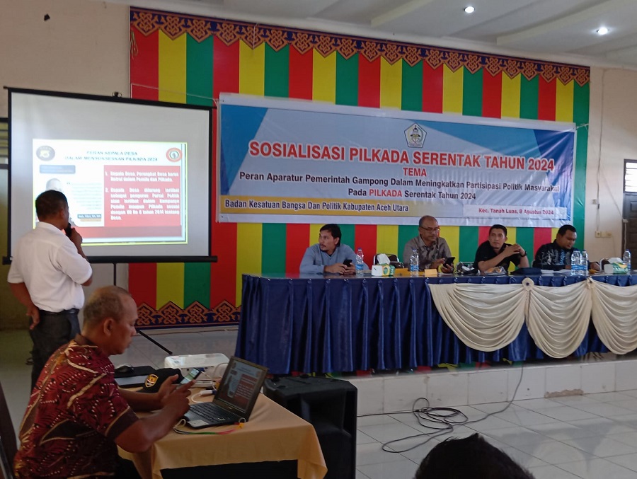 Geusyik Aceh Utara Ikuti Sosialisasi Pilkada 2024