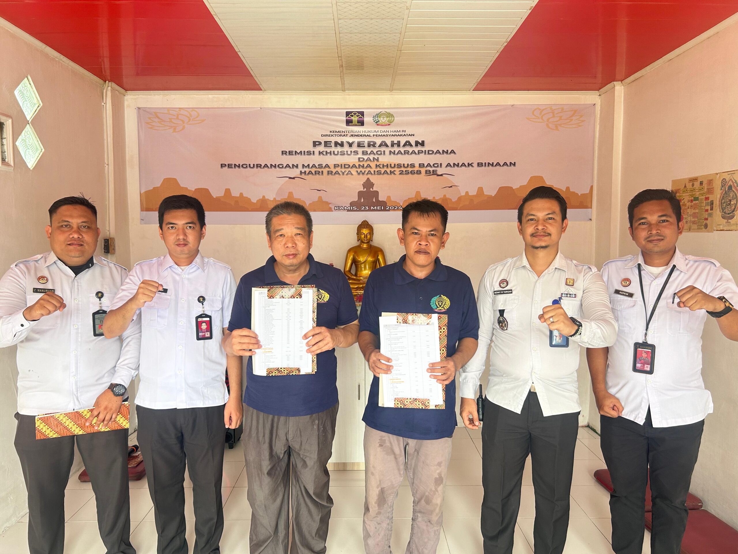 Hari Raya Waisak, Dua WB Lapas Labuhan Ruku Terima Remisi Khusus