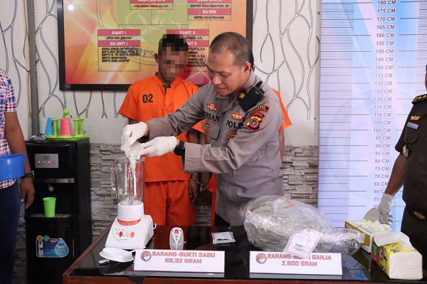 Wakapolres Langsa Musnahkan Barang Bukti Sabu Dan Ganja