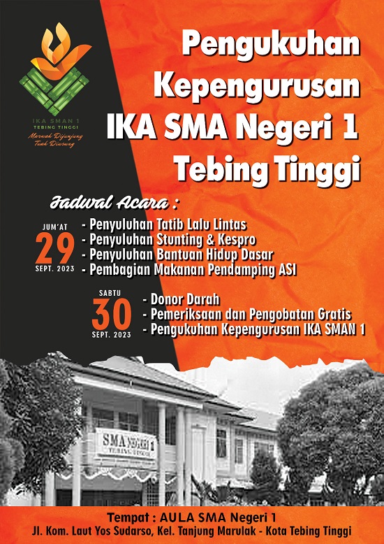 Kepengurusan IKA SMAN 1 Tebingtinggi Akan Dikukuhkan