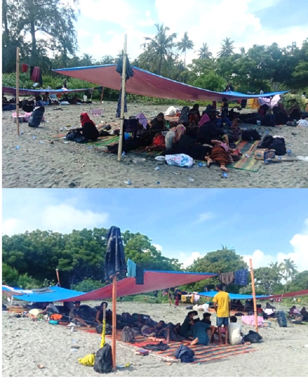 Ditolak Warga Pidie, 180 Pendatang Ilegal Rohingya Bertahan Di Pantai Blang Raya