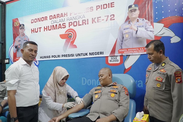 Polres Pidie Gelar Donor Darah