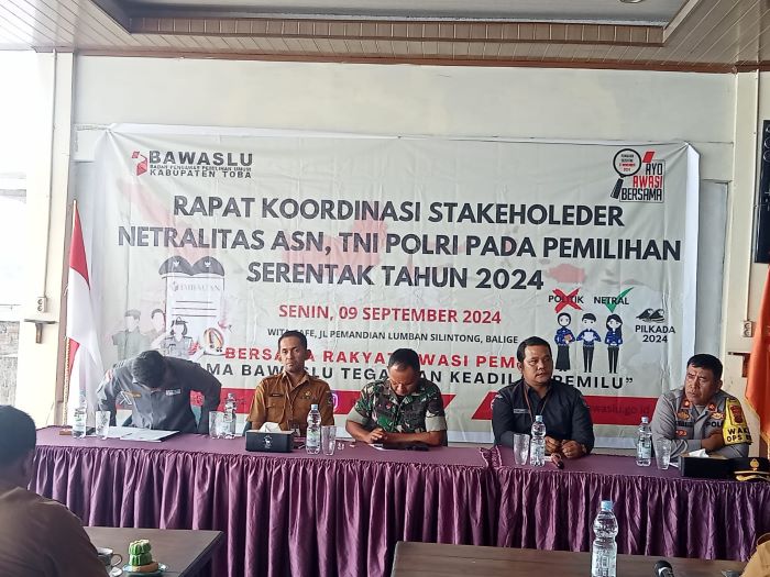 Bawaslu Toba Gelar Rakor Netralitas ASN Jelang Pilkada Serentak 2024