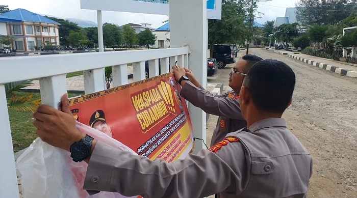 Waspada Curanmor, Polsek Darul Imarah Pasang Spanduk Imbauan