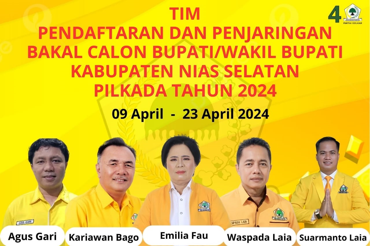 Partai Golkar Buka Pendaftaran Balon Bupati Dan Wabup Nias Selatan