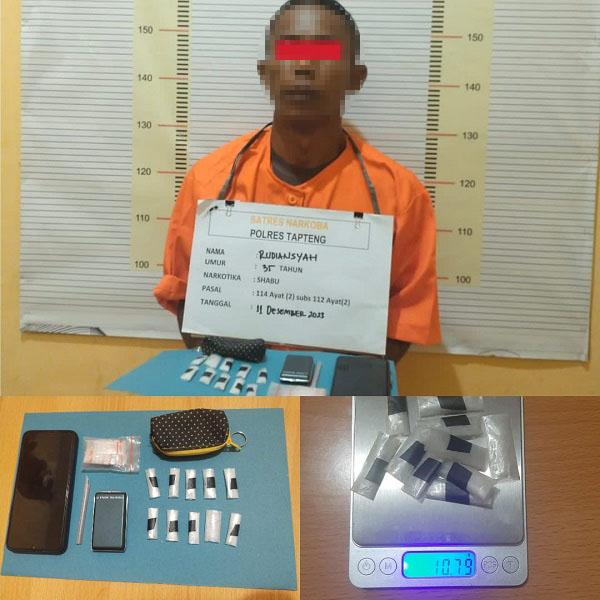 Polres Tapteng Ringkus Tersangka Pengedar Sabu