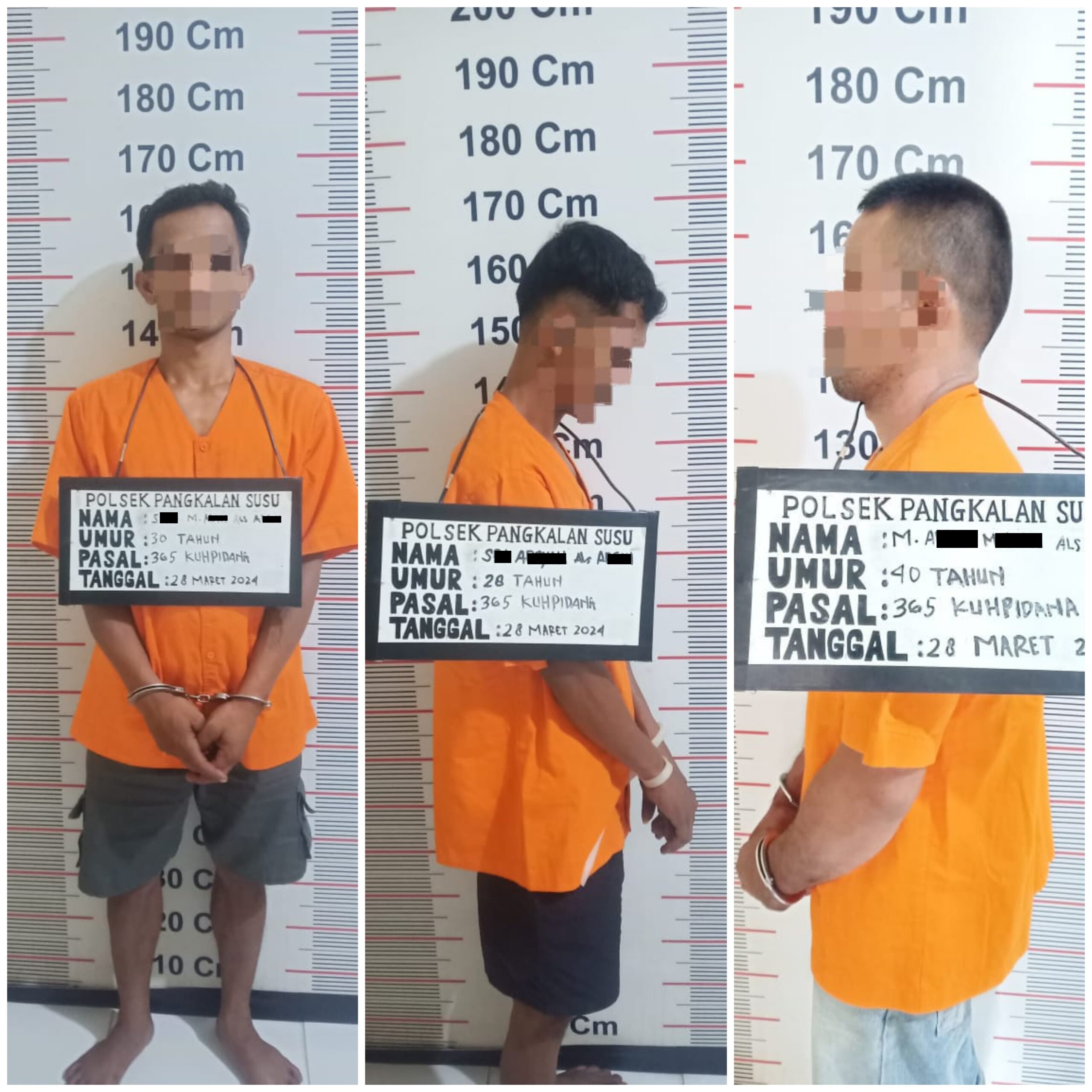 Polsek Pangkalansusu Berhasil Bekuk Tiga Kawanan Perampok Sadis