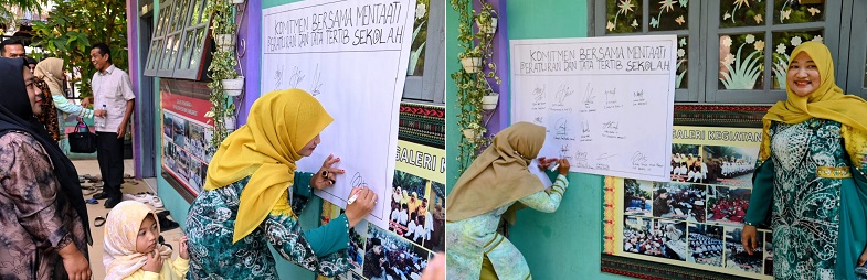 Komitmen Bersama Taati Aturan Sekolah Ditandatangani