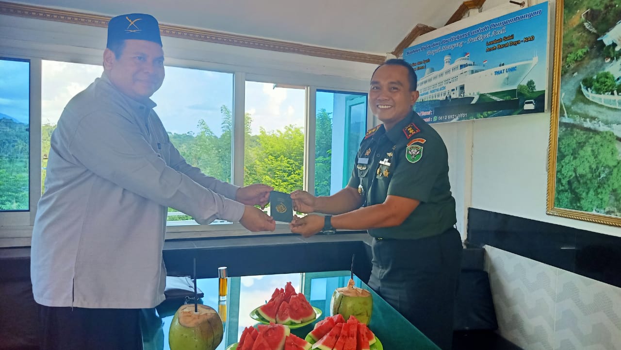 Dandim 0110/Abdya Silaturrahim Dengan Abu Dayah Manyang Puskiyai Aceh