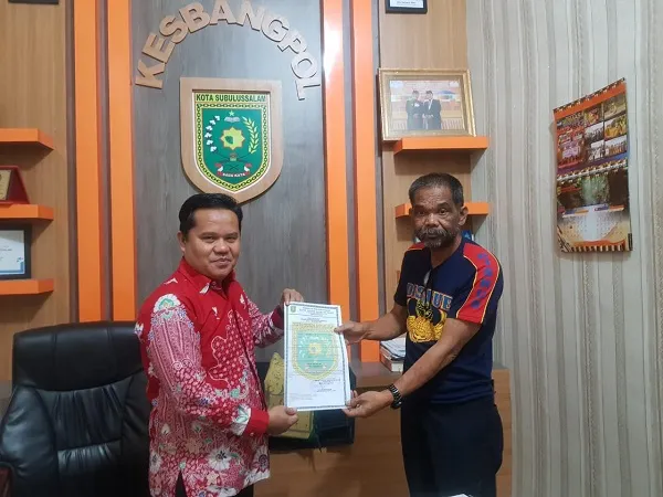 DPD Himpak Subulussalam Terima Surat Keterangan Kesbangpol