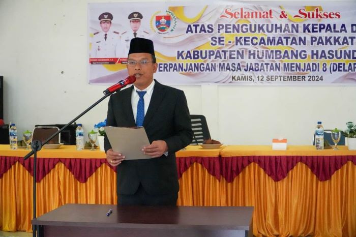 Bupati Humbahas Kukuhkan Perpanjangan Masa Jabatan Kepala Desa