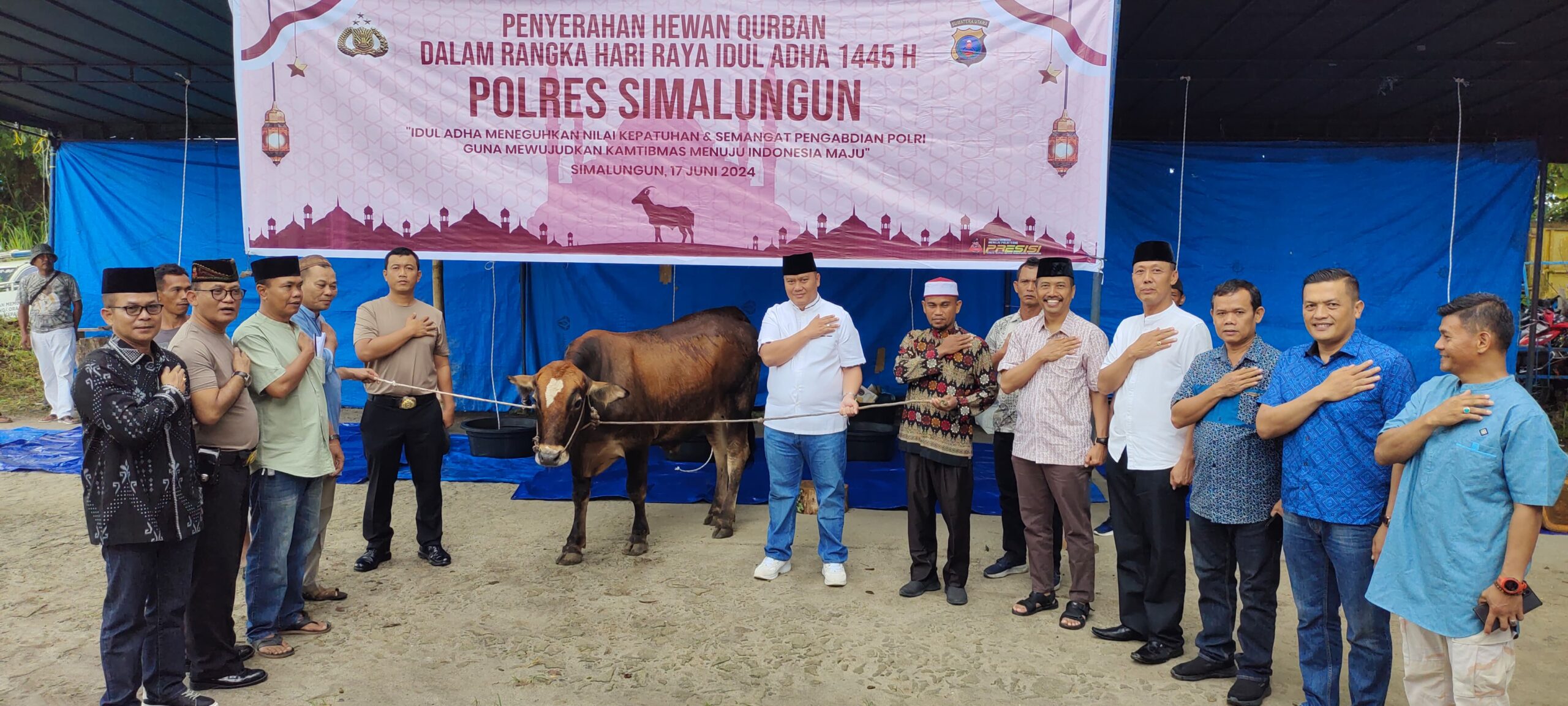 Rayakan Hari Raya Idul Adha, Polres Simalungun Sembelih 20 Hewan Kurban